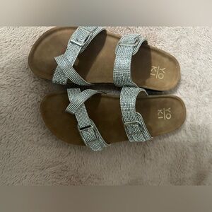 Yo Ki Silver Rhinestone Sandals